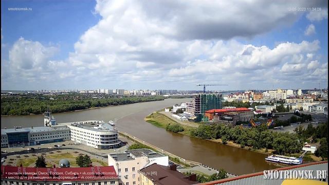 стрелка рек Омь и Иртыш, таймлапс, 2023 июнь смотреть онлайн