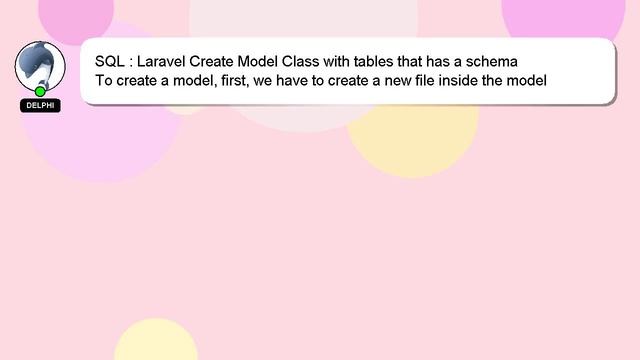 SQL : Laravel Create Model Class with tables that has a schema смотреть онлайн