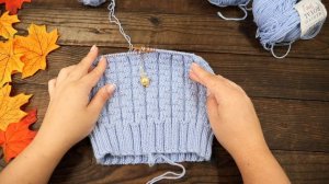 Шапка мальчику спицами ? узором из лицевых и изнаночных петель