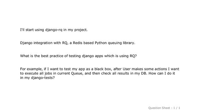 Django : Best practice of testing django-rq ( python-rq ) in Django смотреть онлайн