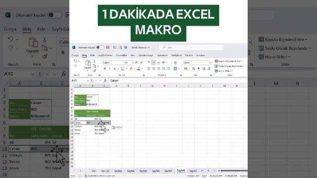 1 Dakikada #excel Makro смотреть онлайн