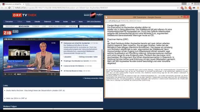 Урок немецкого: Diskussion um Arbeit für Asylwerber смотреть онлайн