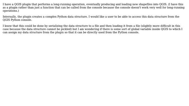GIS: Can one expose variables to the Python console from a plugin in QGIS? смотреть онлайн