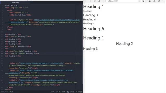 Heading,text alignment and display Bootstrap 4 2019 смотреть онлайн