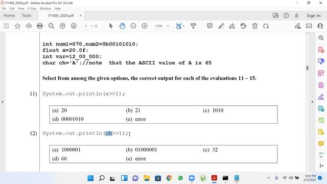 SEM1 Java - 2020 Past Paper Part 1 (IT1406 – Introduction to Programming) смотреть онлайн