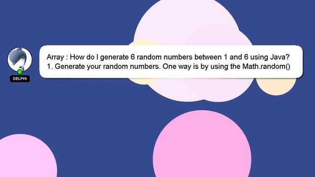 Array : How do I generate 6 random numbers between 1 and 6 using Java? смотреть онлайн