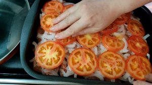 МЯСО ПО-ФРАНЦУЗСКИ С ПОМИДОРАМИ И КАРТОШКОЙ