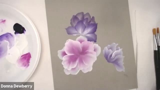 FolkArt One Stroke Relax and Paint With Donna - Open Rose and Lavender Flowers | Donna Dewberry 202 смотреть онлайн