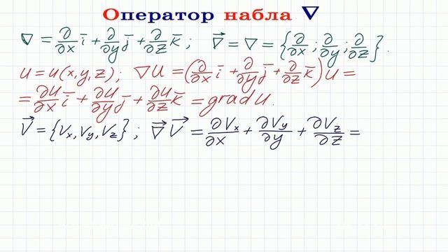 Оператор набла (оператор Гамильтона) и оператор Лапласа смотреть онлайн