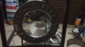 Сеялка для песка из стиральной машинки.