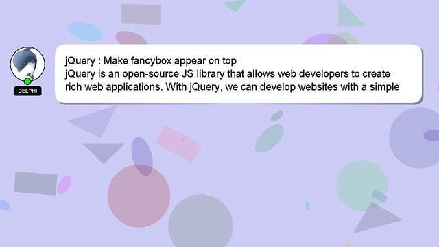 jQuery : Make fancybox appear on top смотреть онлайн