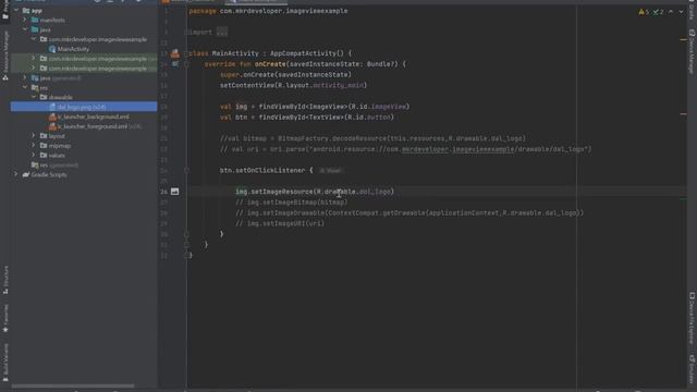 Five ways to set an image on an ImageView. (Bitmap-Uir-Drawable - Resource) | Android studio kotlin смотреть онлайн
