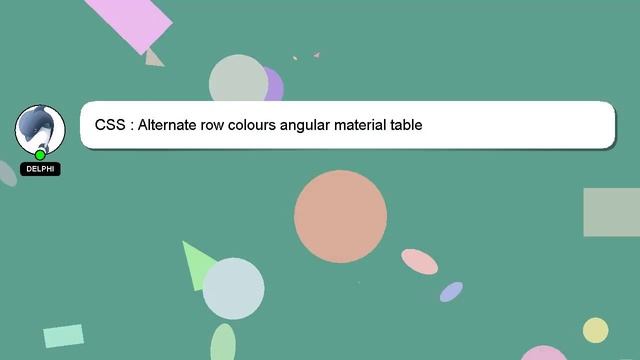 CSS : Alternate row colours angular material table смотреть онлайн