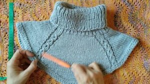 Простая манишка спицами_ Манишка- воротник