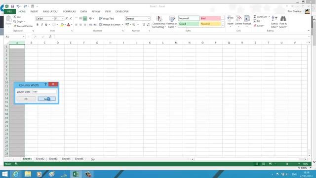 Adjust row height and column width of worksheet in Excel смотреть онлайн