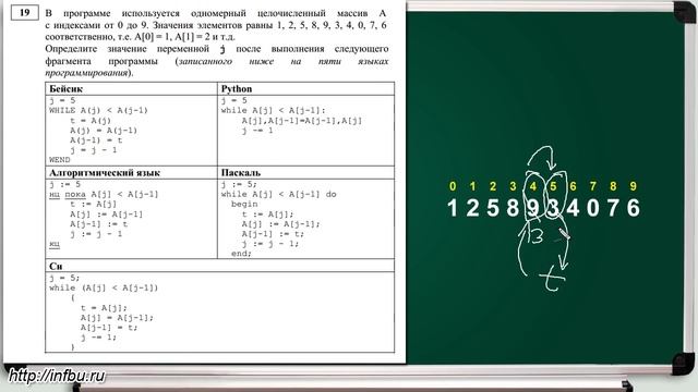 Решение задания №19. ЕГЭ по информатике - 2017. Демоверсия ФИПИ. смотреть онлайн