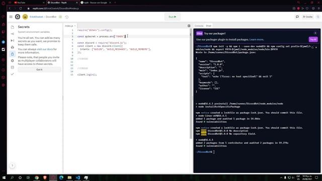 Discord Bot "Replit" - NodeJS / DiscordJS v13 смотреть онлайн