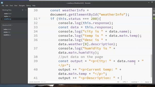 JavaScript AJAX Weather App - Part 3 смотреть онлайн
