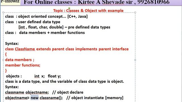 Classes and Objects in Java with example смотреть онлайн