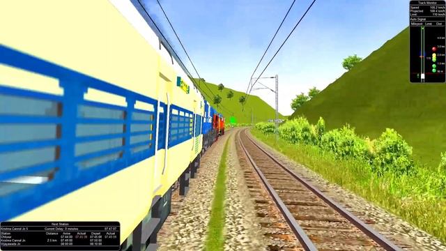 Microsoft Train Simulator,2 Diesel Engines Pulling MMTS From Tenali To Vijayawada Junction смотреть онлайн