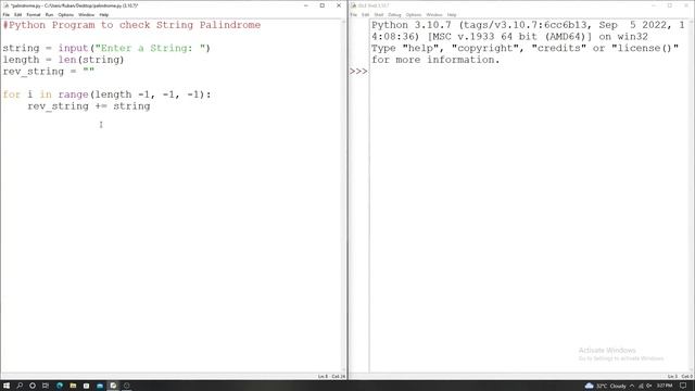 Python Prorgam to check string palindrome смотреть онлайн