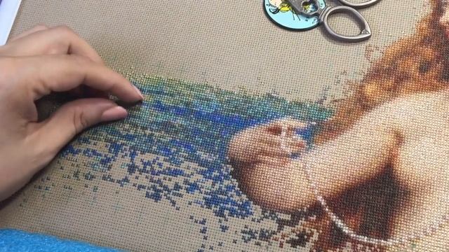 Вышивка крестиком/ Секреты скорости в вышивке многоцветки/Живой процесс вышивки ЭСТЭ Жемчуг Афродит