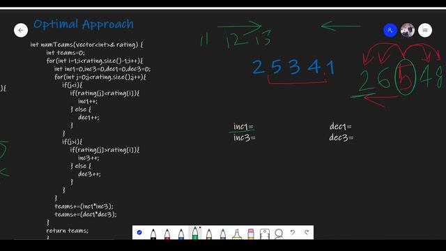 Count Number of Teams | LeetCode | Solution | C++ | 2 Approaches | Coding along with Complexities смотреть онлайн