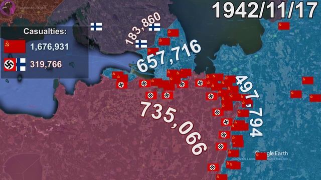 Siege of Leningrad in 1 minute using Google Earth смотреть онлайн