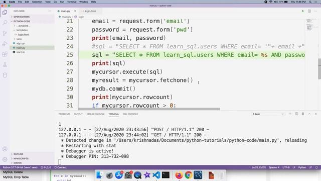 42 Preventing SQL Injection Attack | Python Malayalam Tutorials смотреть онлайн