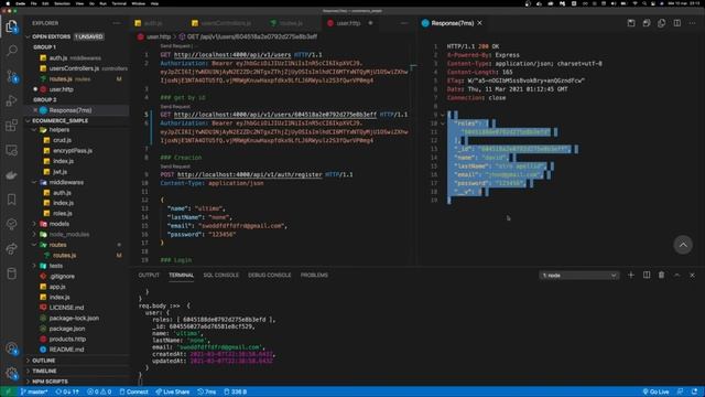 27.-Boilertplates Node Js, (Sección 5 Ecommerce Simple), Protegiendo las Rutas смотреть онлайн
