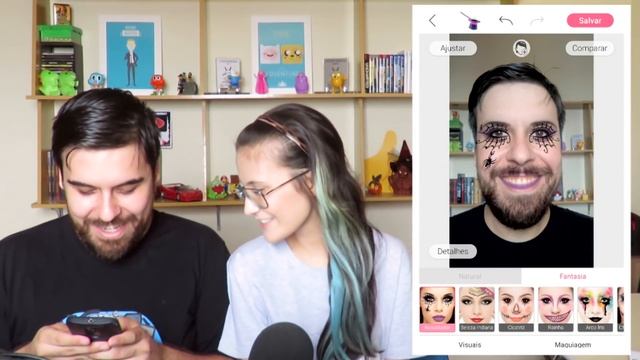 LINDOS COM MAQUIAGEM!? - YouCam MakeUp (Android/iOS) смотреть онлайн