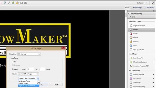 Adobe Acrobat Pro Pages Panel, part 1 of 8 - Thumbnails, Rotate & Delete смотреть онлайн