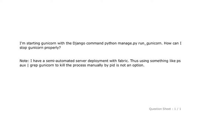 Django : How to stop gunicorn properly смотреть онлайн