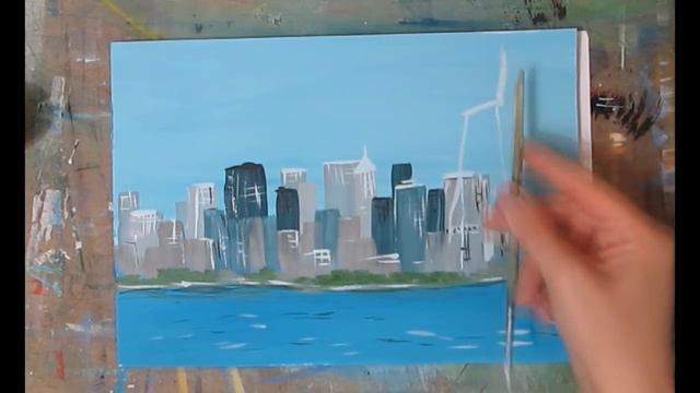 Уроки рисования! Рисуем Нью Йорк гуашью! #Dari_Art смотреть онлайн
