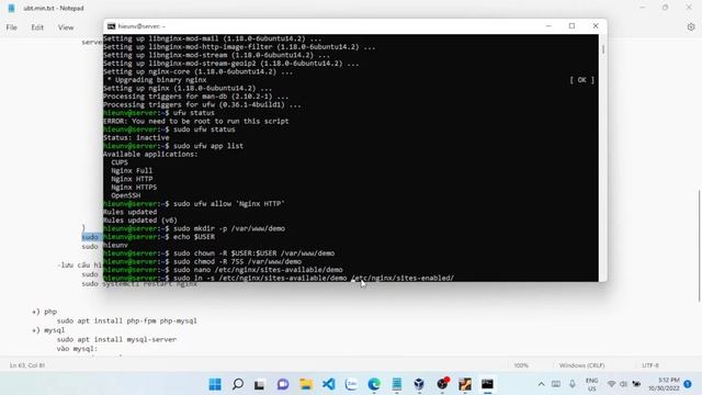 #ubuntu cấu hình nginx deploy web php, sql server смотреть онлайн