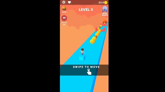 cube stacker surfer 3D gameplay levels 3,4,5, cude surfer, Run game play ,cube jumper game смотреть онлайн
