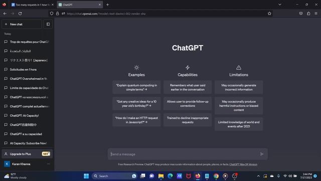Слишком много запросов за 1 час для ChatGPT [Russian]