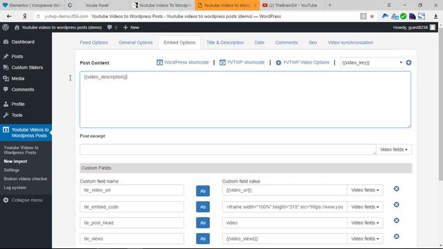 WordPress для видеоблогера. Кросспостинг из YouTube в запись Вордпресс. смотреть онлайн