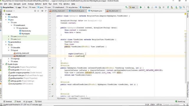 RecyclerView Implementation Android Step by Step Tutorial смотреть онлайн