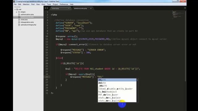 MAKE REST API with PHP part 08(delete record from database) смотреть онлайн