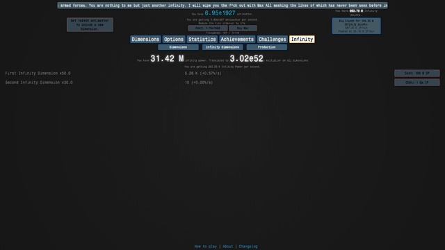 Antimatter Dimensions Part 28 - Infinity dimension 2 and challenge 1 смотреть онлайн