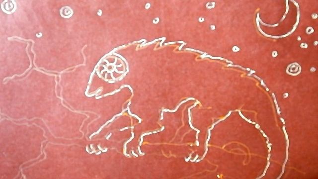 "Как нарисовать хамелеона", урок рисования гелевыми ручками. смотреть онлайн