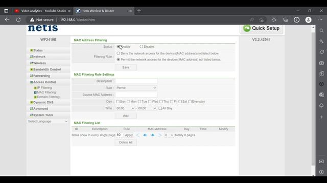 MAC Filtering Rule Setting In Netis Router#Netis_router