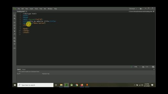 HTML Tutorial: Title, Script, Link & Meta Tags | Use Dreamweaver Web Development Tutorials #3 смотреть онлайн