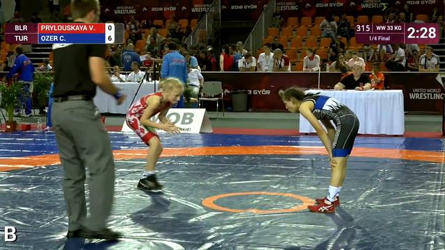 1/4 WW - 33 kg: V. PRYLOUSKAYA (BLR) v. C. OZER (TUR) смотреть онлайн
