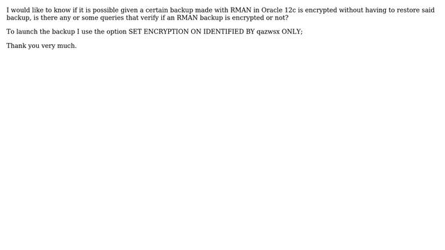 Databases: Oracle RMAN encryption смотреть онлайн