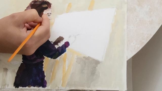 Автопортрет, этюд гуашью /Self-portrait, gouache sketch смотреть онлайн