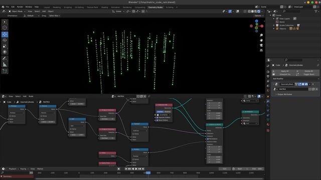 Matrix code rain using blender geometry nodes смотреть онлайн