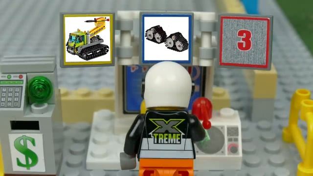 Строительные машины строят мост из конструктора Lego смотреть онлайн