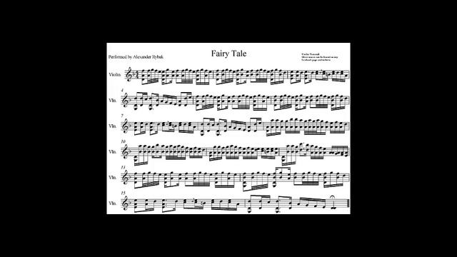 Alexander Rybak Fairytail Violin Sheet Music